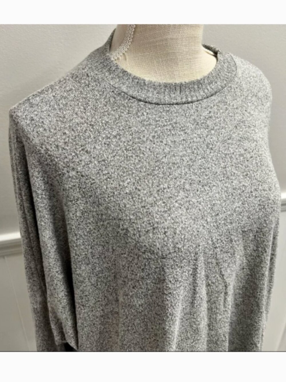 Joah Brown Womens Oversized Long Sleeve Top in Grey One Size - Picture 6 of 12
